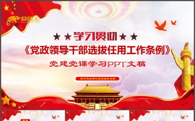党政领导干部选拔任用工作条例党课PPT模板缩略图