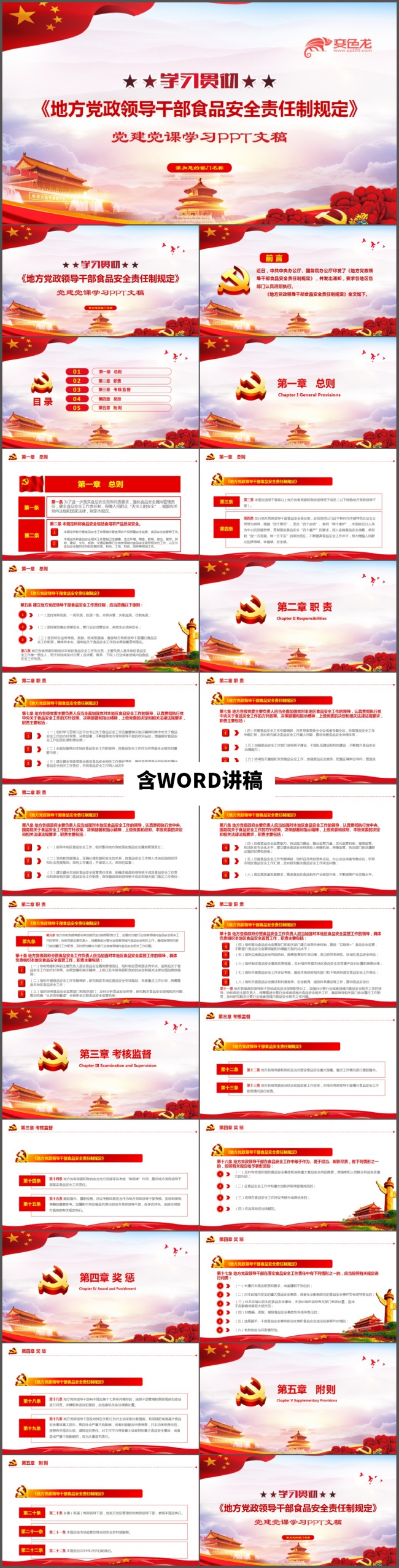学习解读地方党政领导干部食品安全责任制规定PPT模板