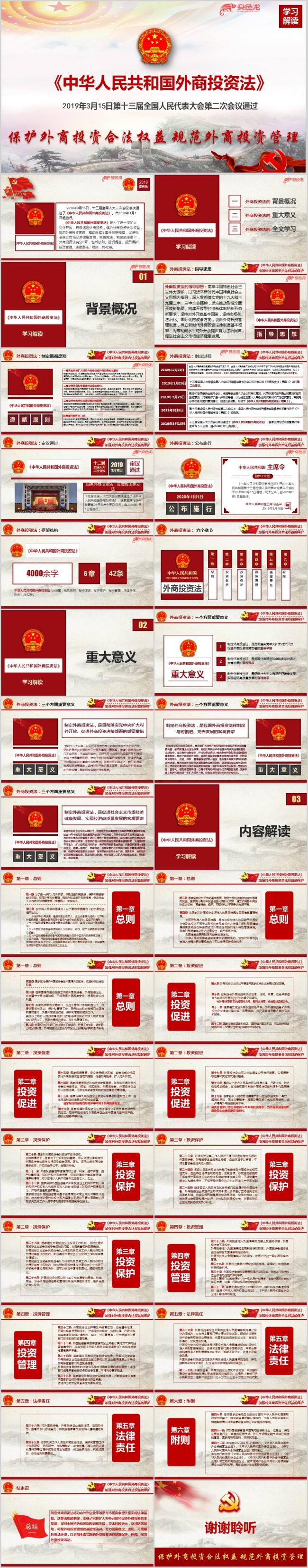 学习解读中华人民共和国外商投资法PPT模版