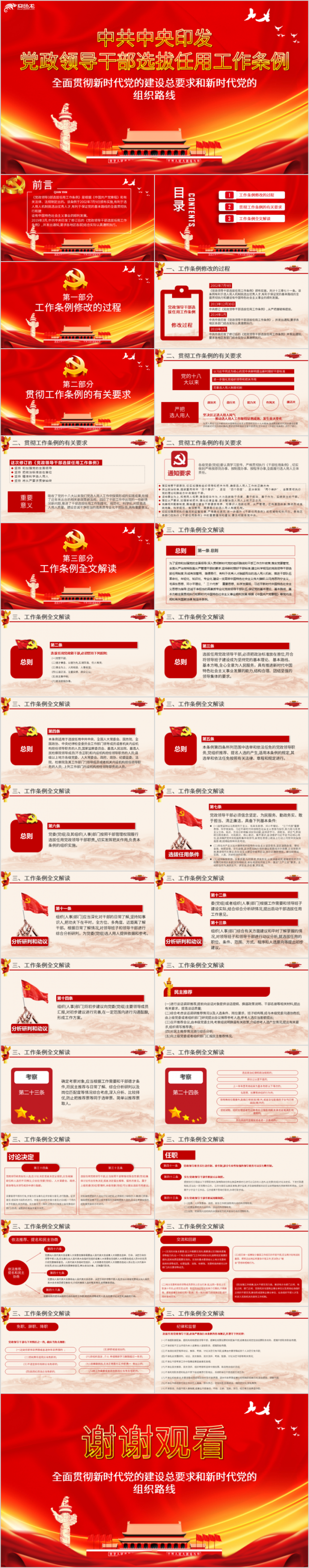 党政风干部选拔任用工作条例学习解读PPT模板