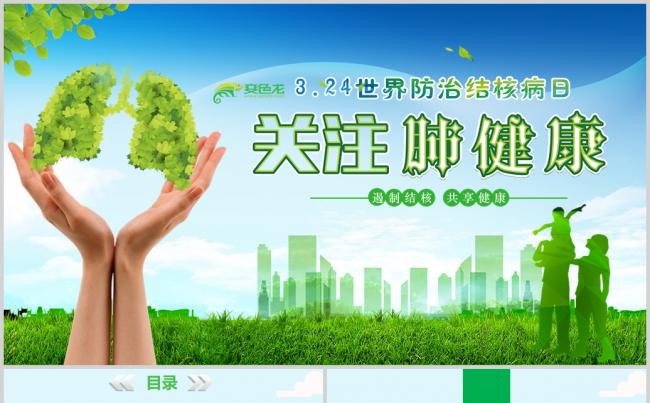绿色清新2019世界防治结核病日PPT模板缩略图