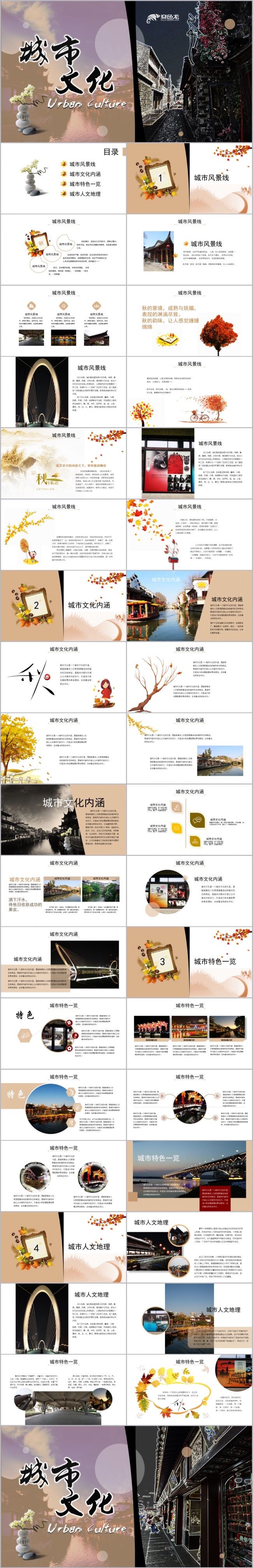 2019简约清爽城市文化风景线旅游工作报告PPT模板