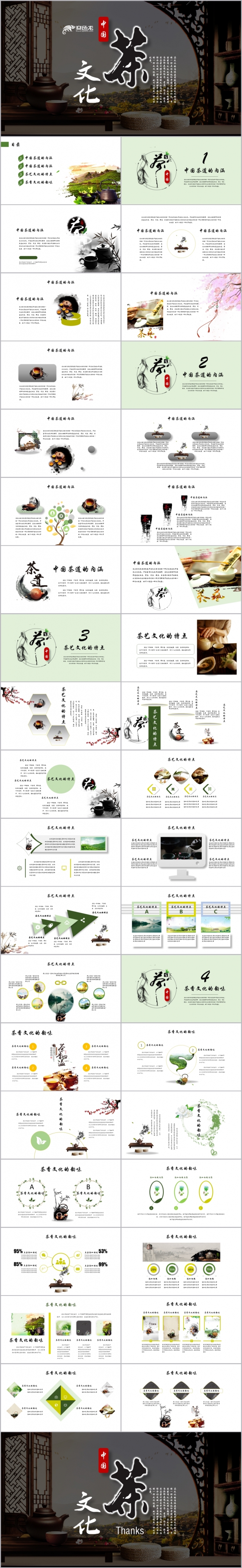 中国风茶文化茶道介绍产品推广宣传PPT模板