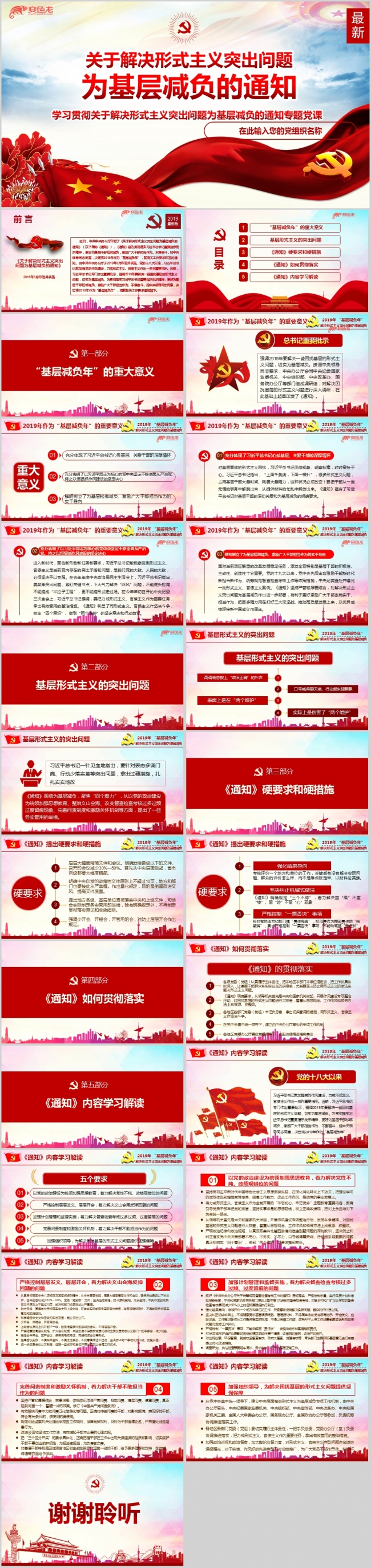 关于解决形式主义突出问题为基层减负的通知解读PPT模板
