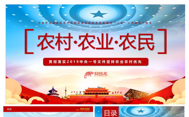 贯彻落实中央一号文件做好三农工作学习解读PPT模板缩略图