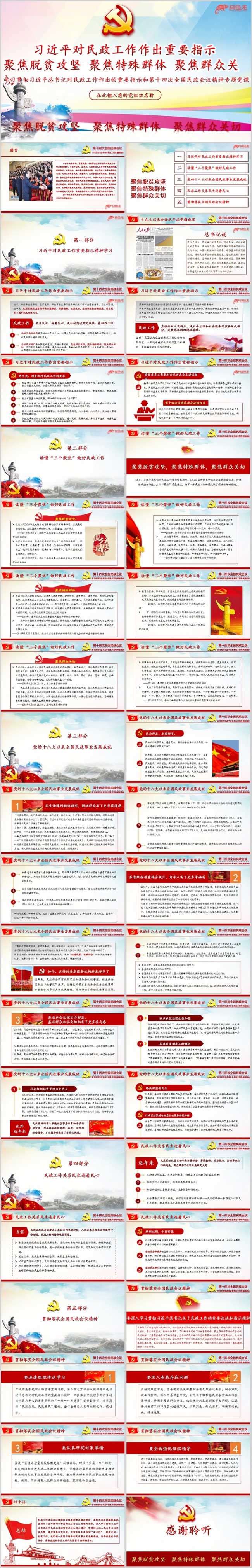 第十四次全国民政会议精神学习解读课件PPT模板