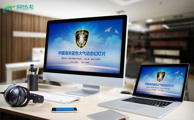 精美实用中国海关蓝色大气动态PPT模板缩略图