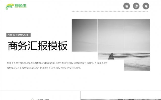 灰白色调摄影风商务汇报通用PPT模板缩略图