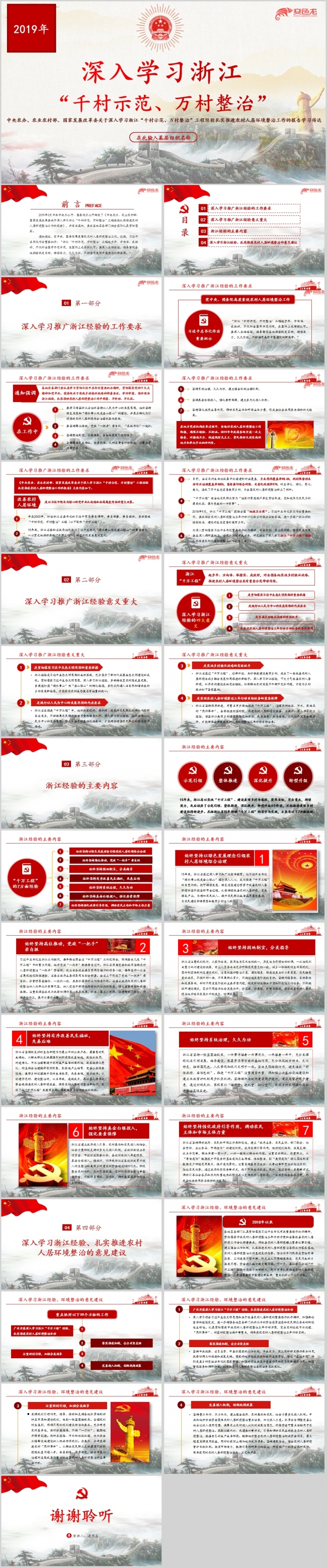 2019年推进农村人居环境整治学习课件PPT模板