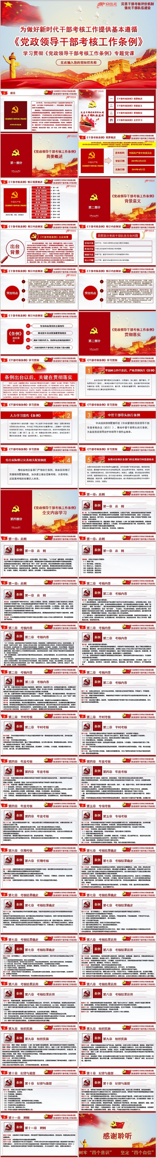 2019年最新党政领导干部考核工作条例学习课件PPT模板