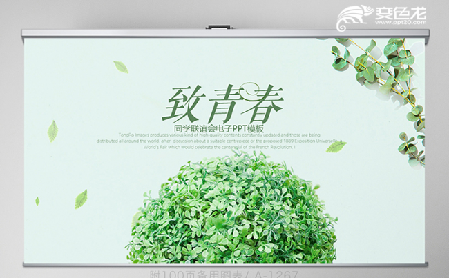 清新绿色致青春毕业纪念册动态PPT模板缩略图
