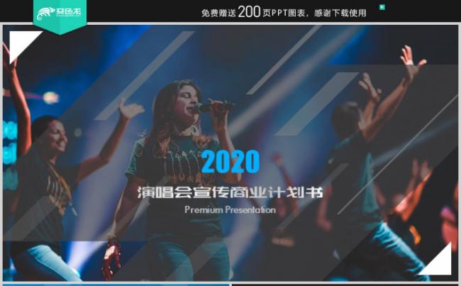 时尚创意明星巡回演唱会宣传商业计划书PPT模板缩略图