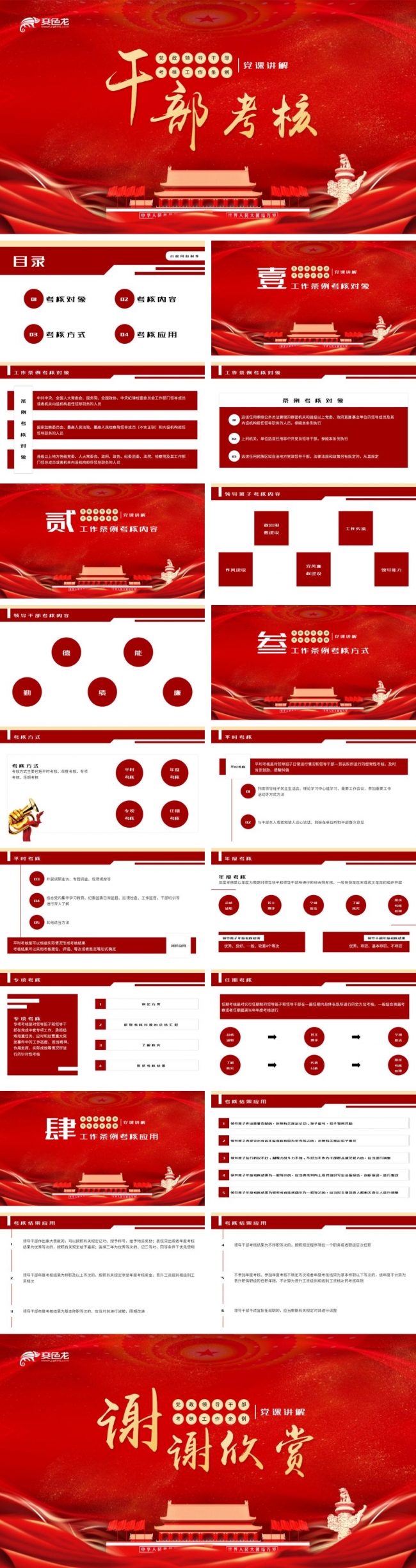 党政领导干部考核工作条例党课精细解读PPT模板