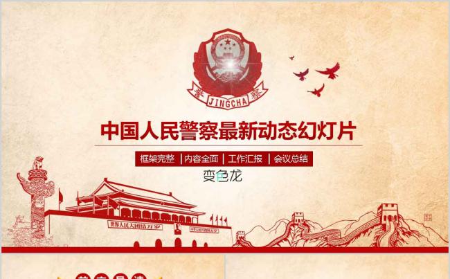 大气庄重公安警察民警工作汇报PPT模板缩略图