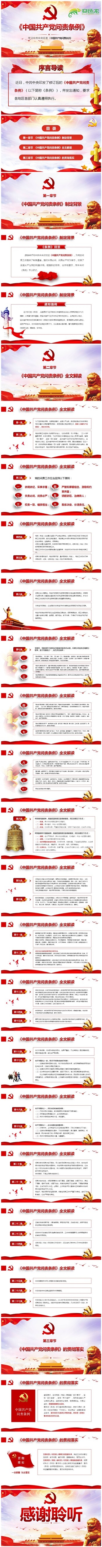 精细解读2019年新修订中国共产党问责条例PPT模板