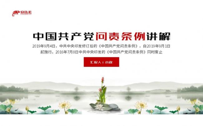 中国风党政党课中国共产党问责条例高洁荷花主题PPT模板缩略图