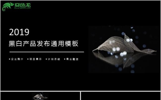 黑白简洁产品发布企业简介项目展示通用PPT模板缩略图