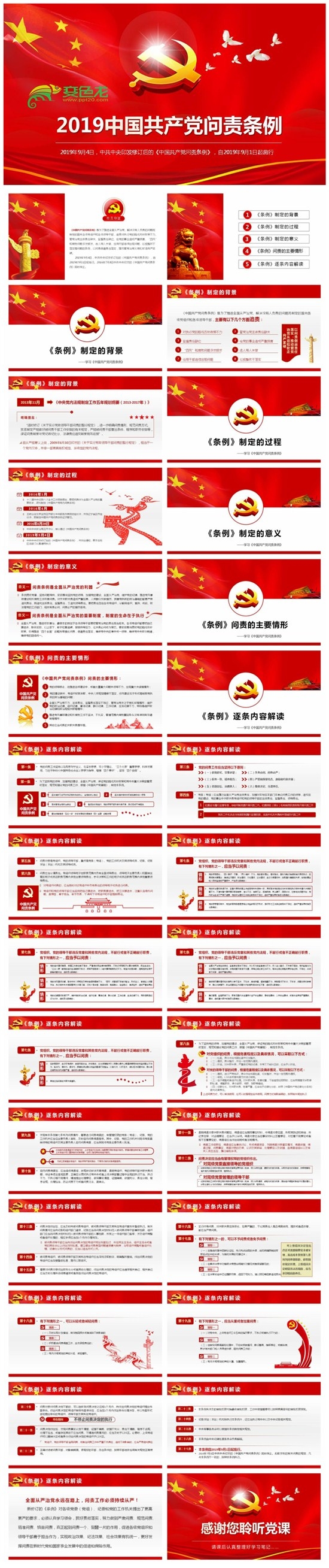 中国共产党问责条例逐条解读党课宣讲课件PPT模板