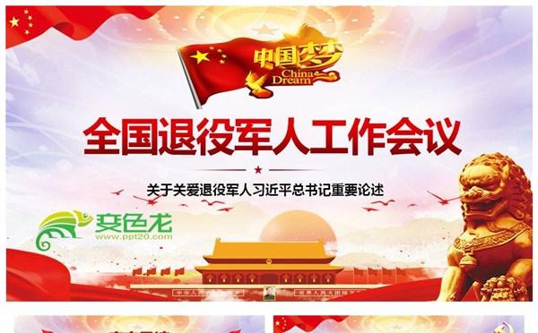党政风全国退役军人工作会议党建党课课件PPT模板缩略图
