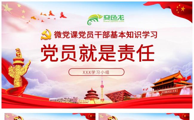 党员就是责任微党课党员干部基本知识学习培训PPT模板缩略图
