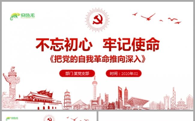 不忘初心牢记使命把党的自我革命推向深入党课学习PPT模板缩略图