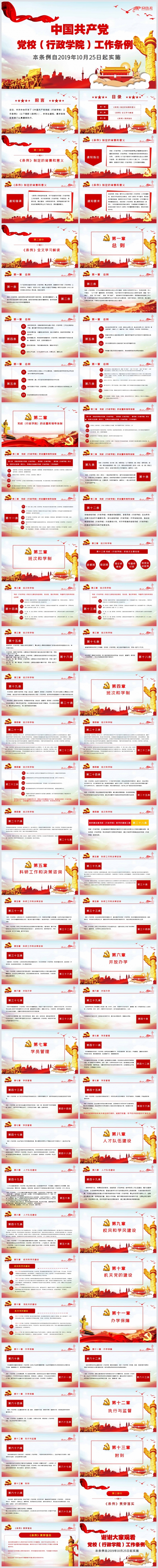 简洁风工作条例逐条解读党建党课PPT模板