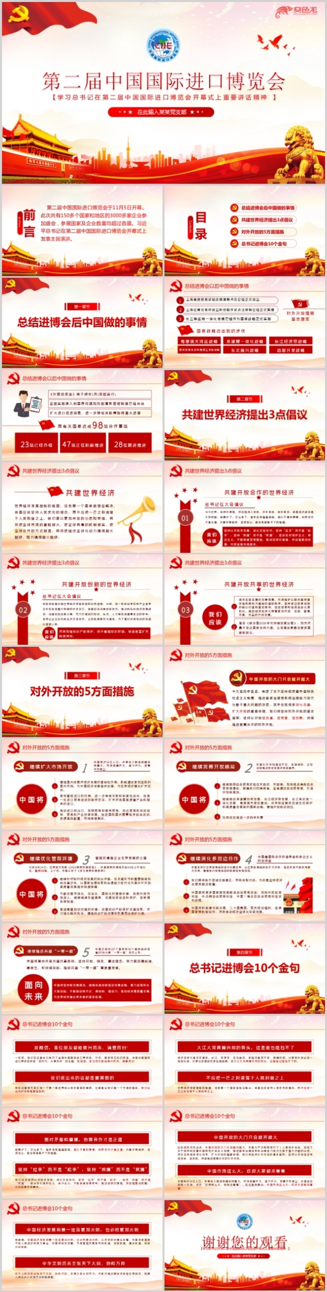 第二届中国国际进口博览会党政党建学习培训课件PPT模板