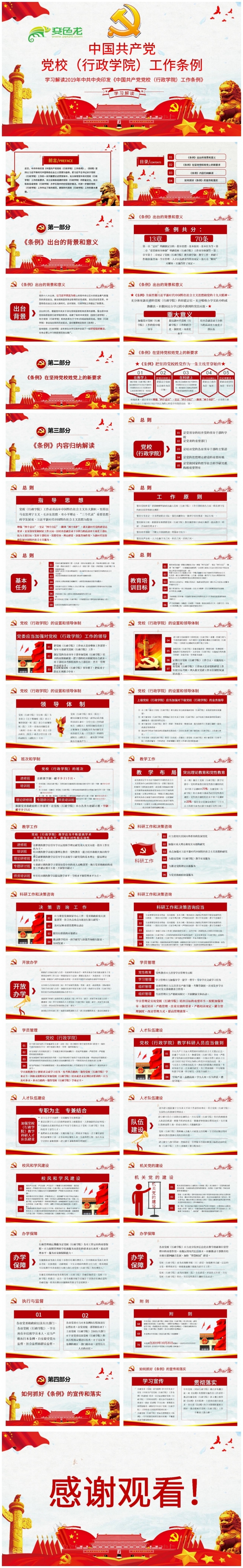中国共产党党校行政学院工作条例全面解读学习课件PPT模板