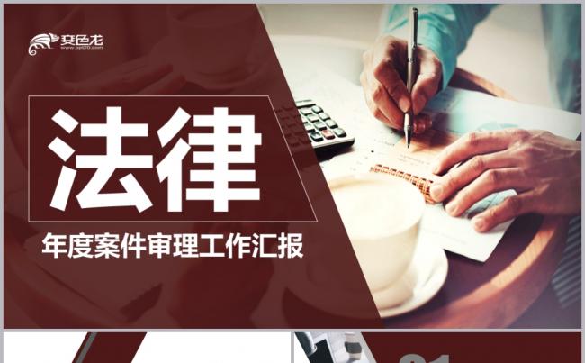 简洁大气英文风律师事务所案件审理年度工作汇报PPT版面缩略图