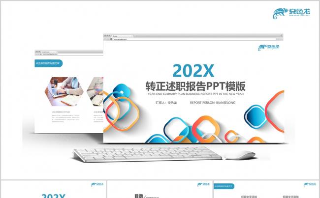 简约转正述职报告工作总结计划PPT模版缩略图