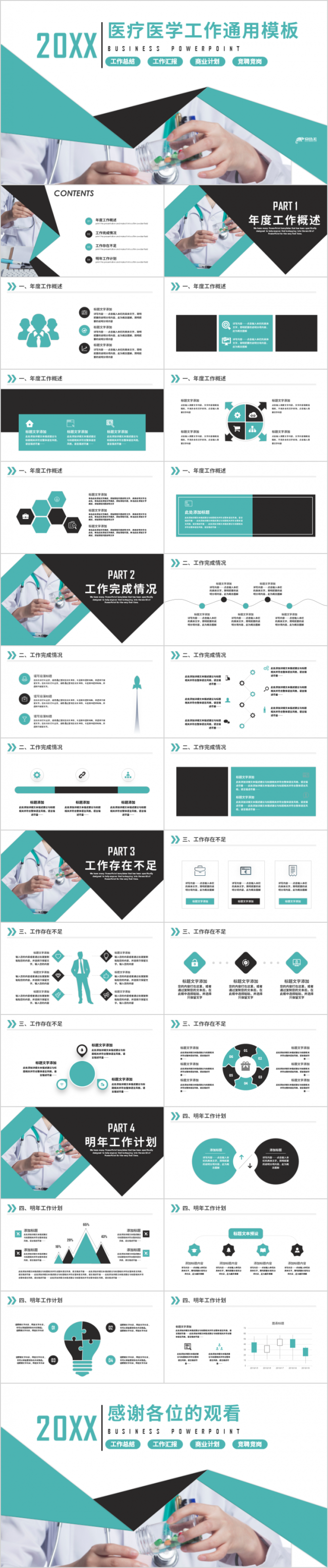 简约医疗培训医疗工作总结汇报竞聘竞岗PPT模板