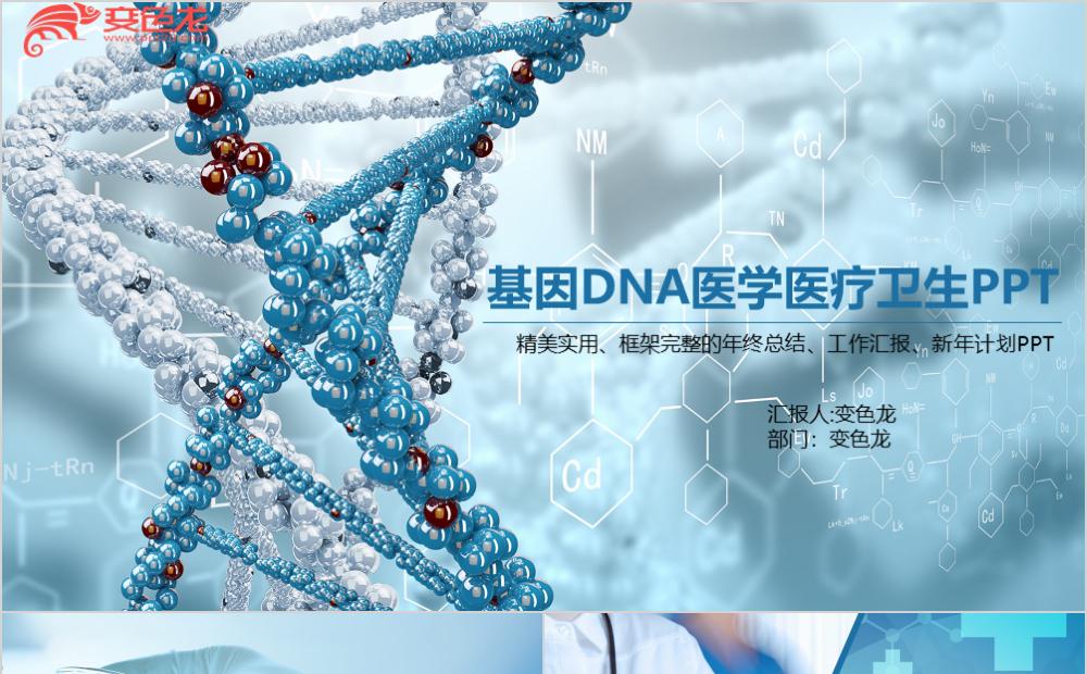 基因DNA医学医疗卫生年终总结报告PPT模板缩略图