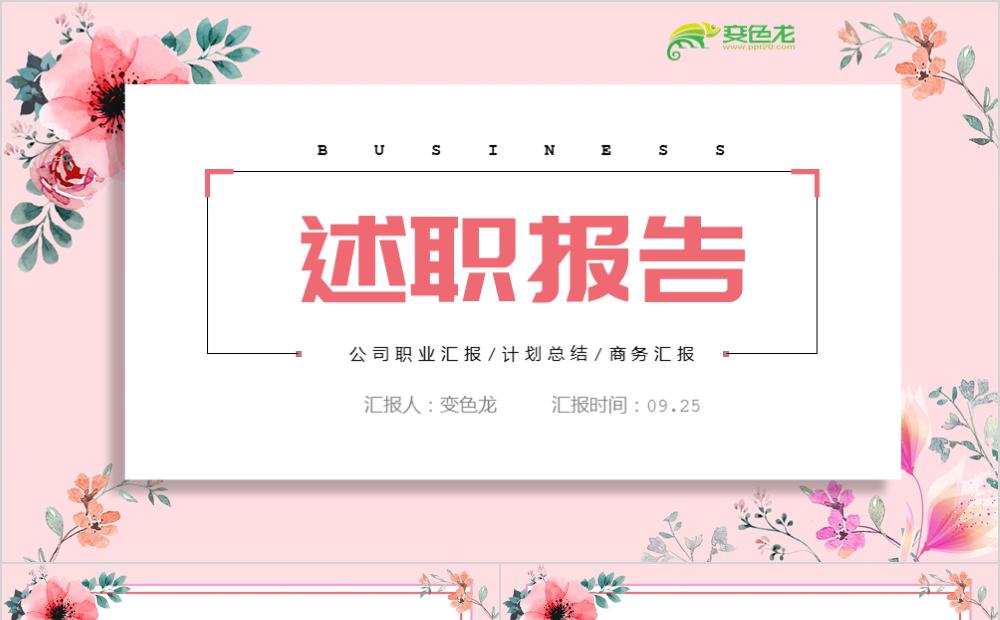 粉色简约小清新公司述职报告工作计划总结PPT模板缩略图