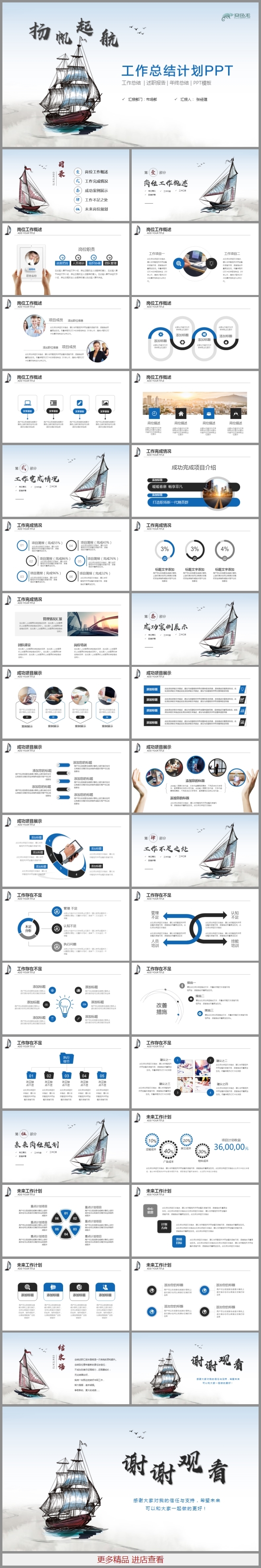 扬帆起航2020鼠年工作总结年终总结工作计划PPT模板