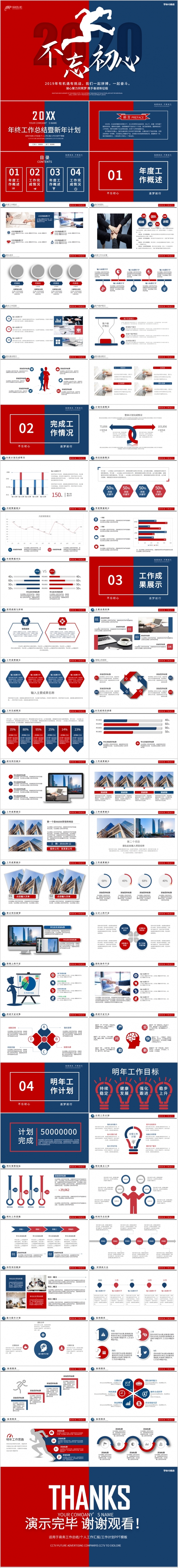 不忘初心2020年度工作总结计划PPT模板
