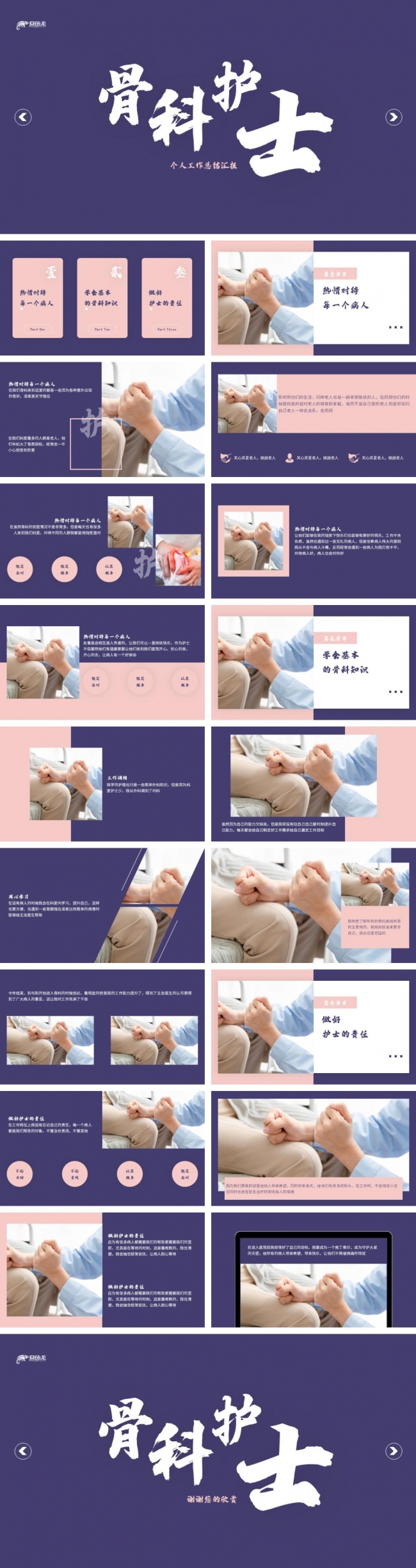 2020骨科护士个人年终工作总结汇报PPT模板