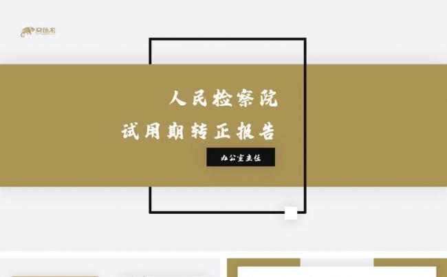 简约大方检察院办公室主任试用期转正总结报告PPT模板缩略图
