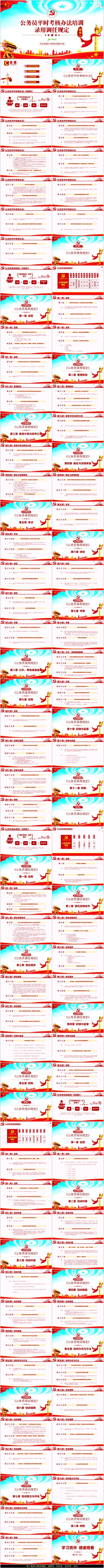 公务员平时考核办法录用调任培训规定集锦PPT详细解读模板