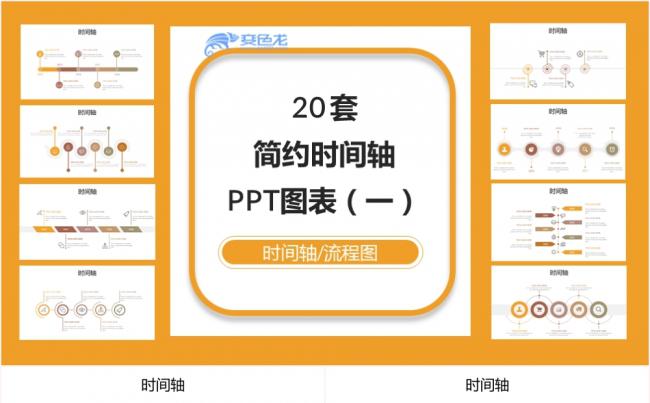 简约橙色时间轴流程图图表合集PPT模板缩略图