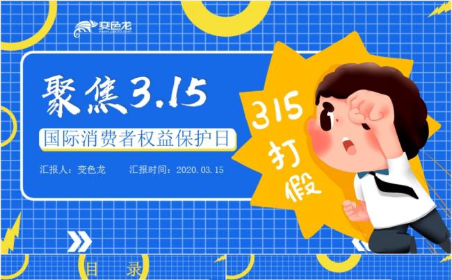 简约蓝色聚焦315国际消费者权益保护日PPT模板缩略图