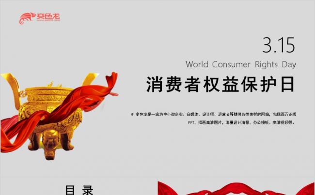 简约大方315消费者权益保护日PPT模板缩略图