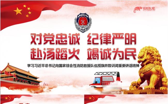 学习国家综合性消防救援队伍授旗讲话精神党政课件PPT模板缩略图