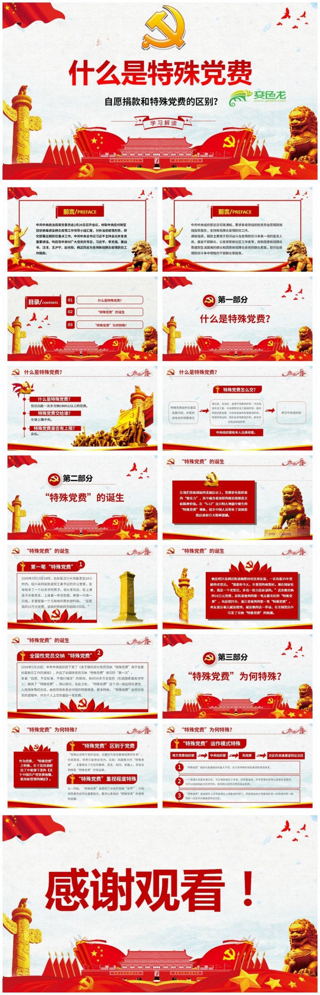 党政风关于什么是特殊党费学习解读PPT模板
