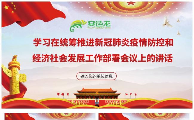 统筹推进新冠肺炎疫情防控和经济社会发展工作会议PPT模板缩略图