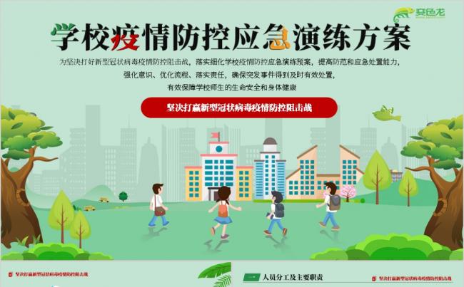 【含Word】学校新冠肺炎疫情防控应急演练方案PPT模板缩略图