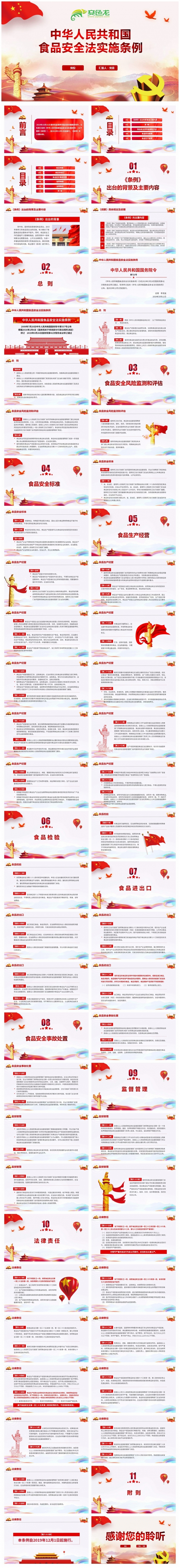 中华人民共和国食品安全法实施条例党课解读PPT模板