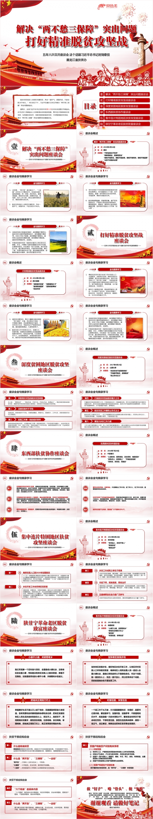 解决两不愁三保障突出问题打好精准脱贫攻坚战PPT模板