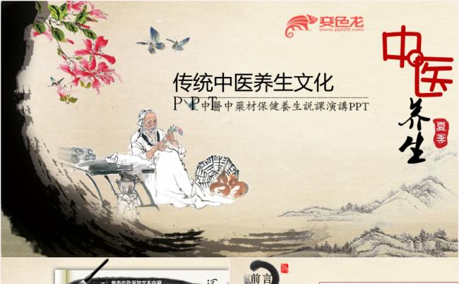 中国风传统中医养生文化PPT模板缩略图
