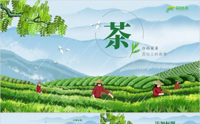 清新唯美采茶姑娘舌尖上的茶香PPT模板缩略图