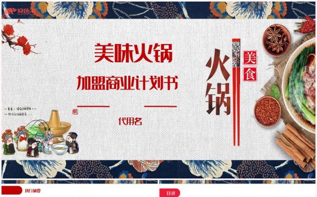 火热火锅店加盟商业计划书加盟策划PPT模板缩略图
